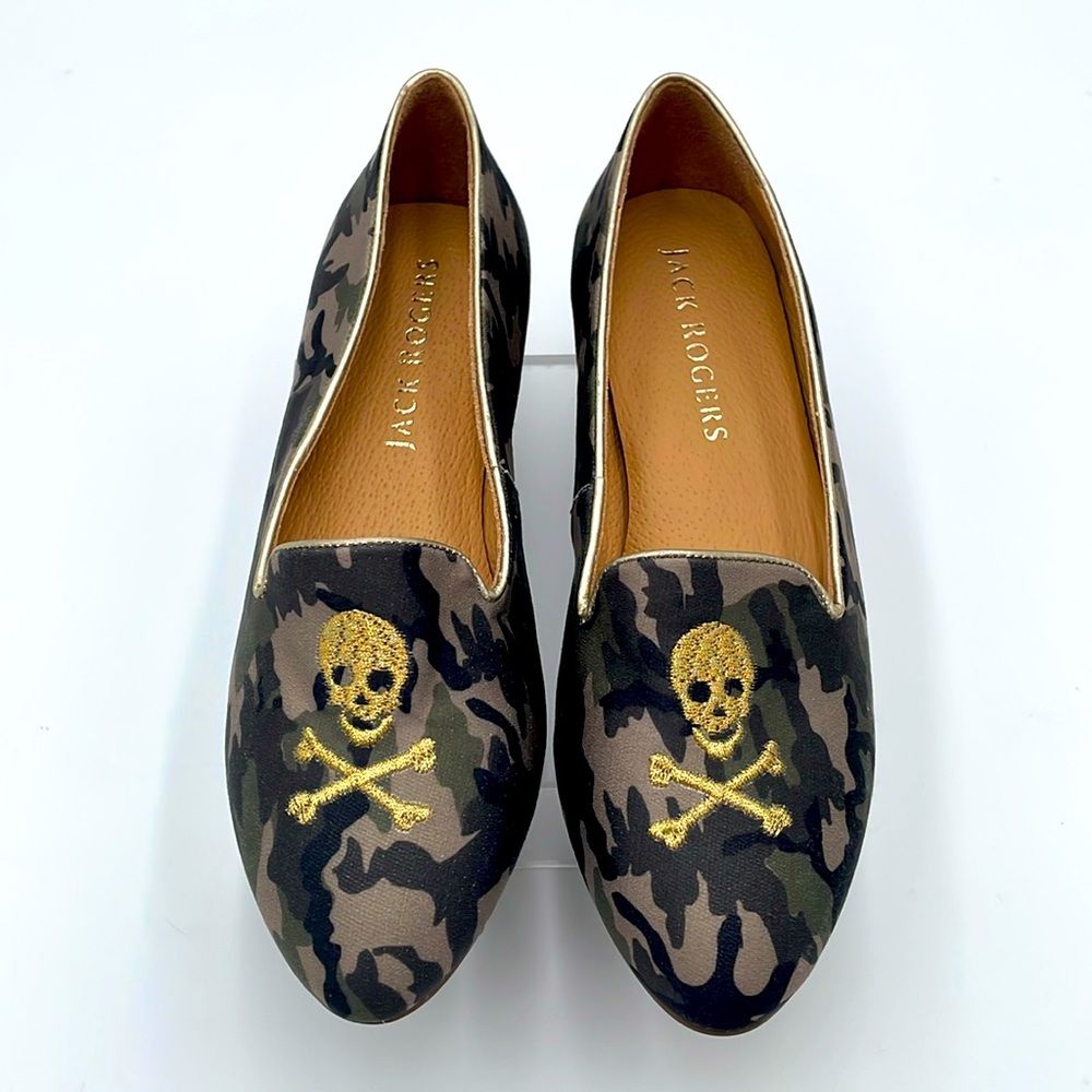 Jack Rogers Embroidered Skull‎ Camo Loafers - MANUFACTURER SAMPLE SHOES - Size 7